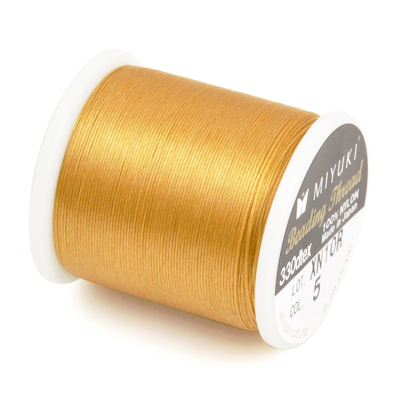 Supplies-Nylon Beading Thread-Size B-54.6 Yards-Gold-Miyuki-Quantity 1